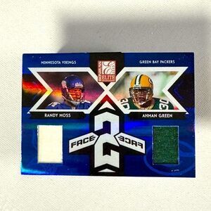 2005 donruss elite green face 2 face blue randy moss /250 jersey card